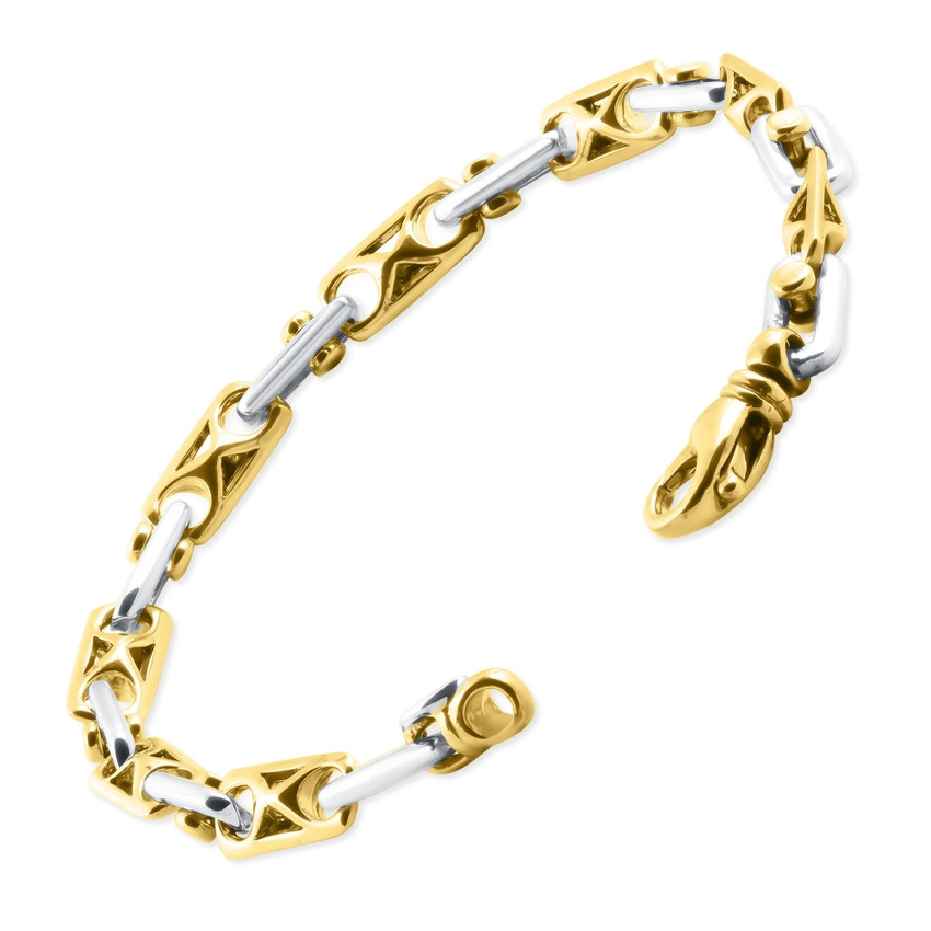 Men's Link 14k Gold (23gram) or Platinum (37gram) 5.5-6.5mm Bracelet 8.5"