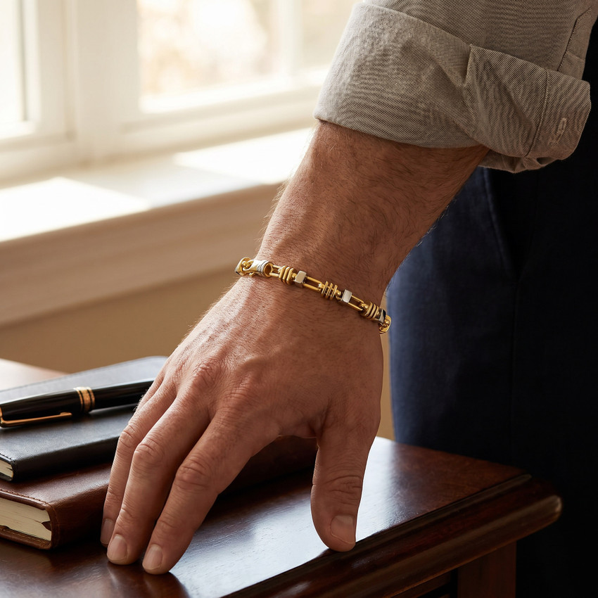 Men's Link 14k Gold (54gram) or Platinum (88gram) 6-7mm Bracelet 9.25"