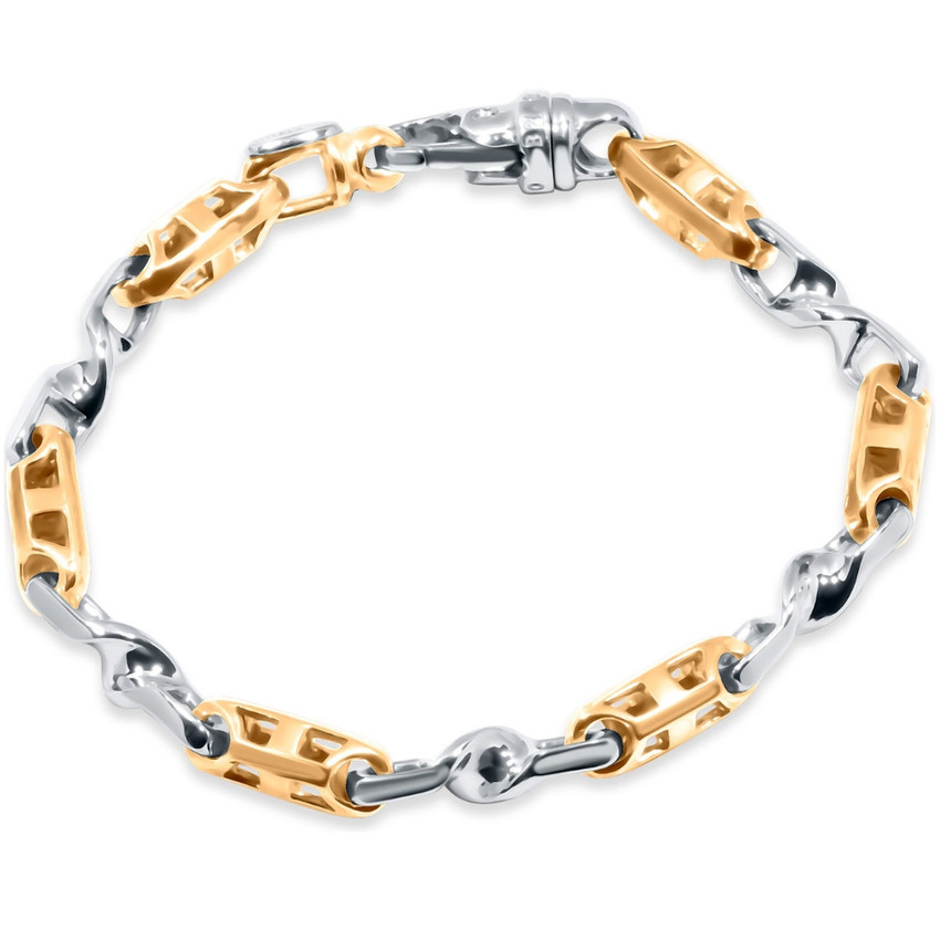 Men's Designer Link 14k Gold (43gram) or Platinum (69gram) 7mm Bracelet 8.5"