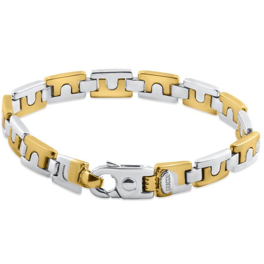 Men's Link 14k Gold (68gram) or Platinum (109gram) 9mm Bracelet 8.75"