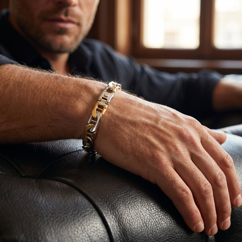 Men's Oval Marine Link 14k Gold (76gram) or Platinum (123gram) 11.5mm Bracelet 8.5"