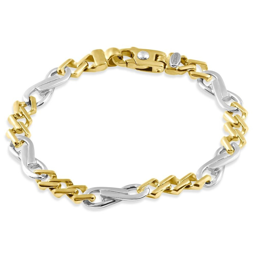 Men's Figaro 14k Gold (32gram) or Platinum (51gram) 8.5mm Link Bracelet 8.5"