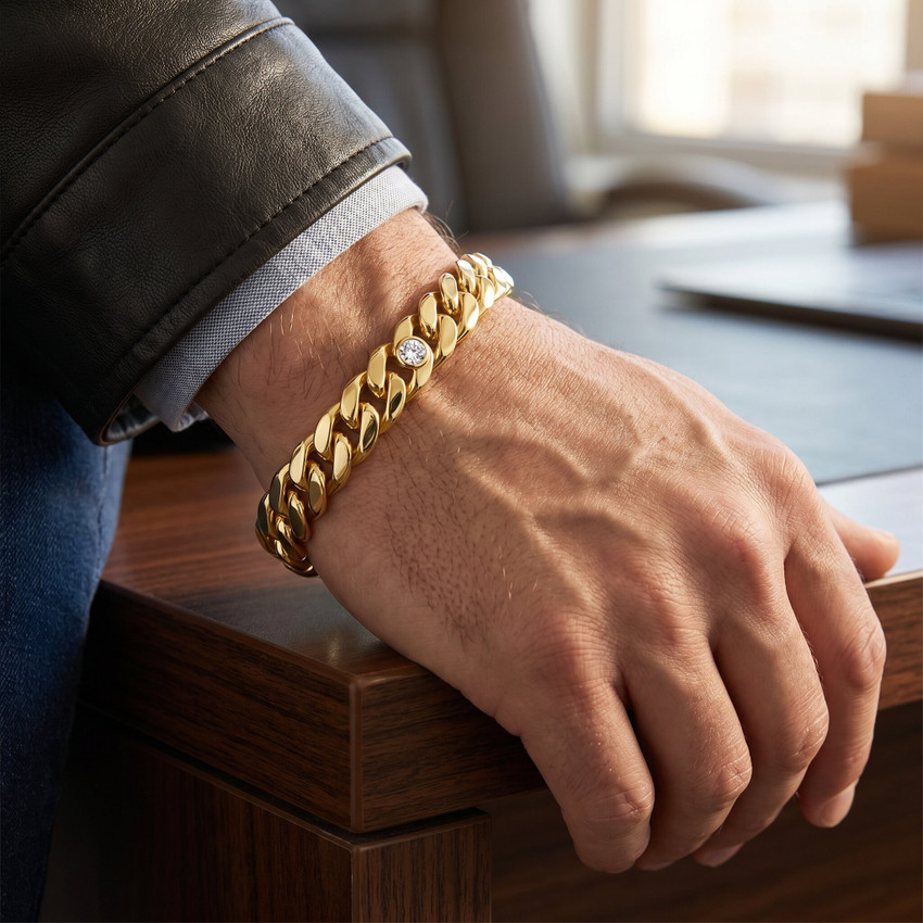Men's Cuban Link 14k Gold (65gram) or Platinum (115gram) 10mm Bracelet 8.5"