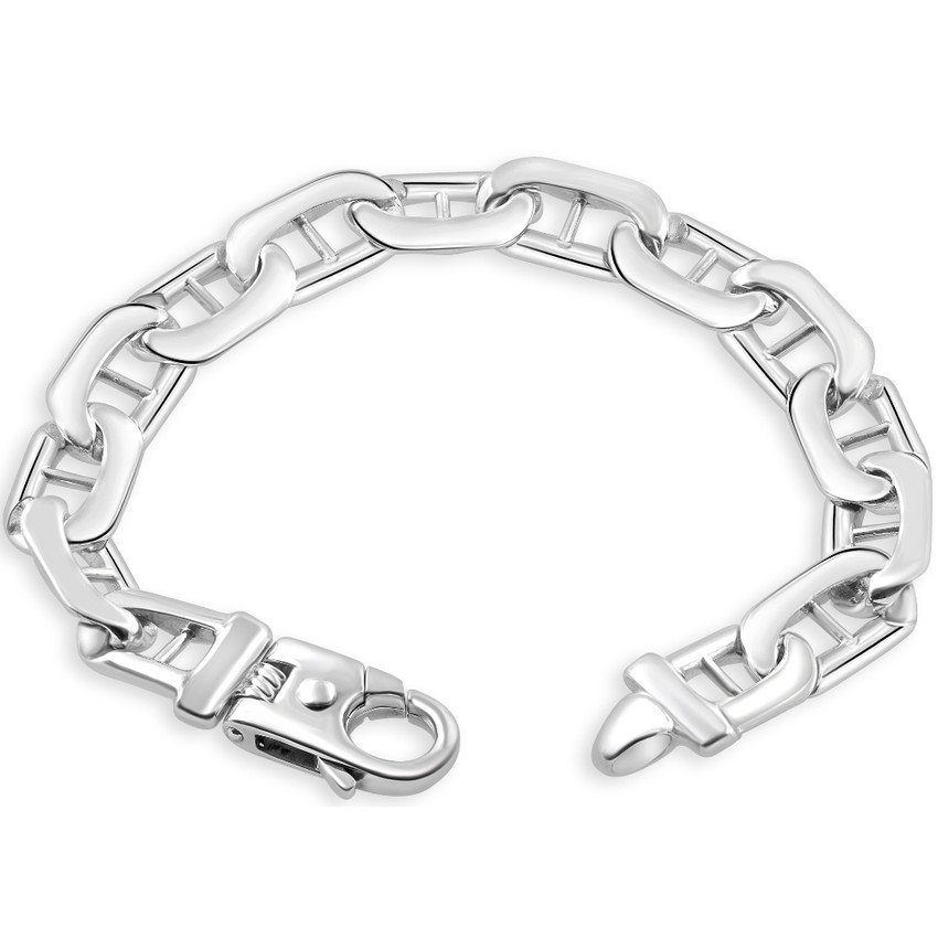 Men's Marine 14k Gold (60gram) or Platinum (112gram) 12mm Link Bracelet 8.5"