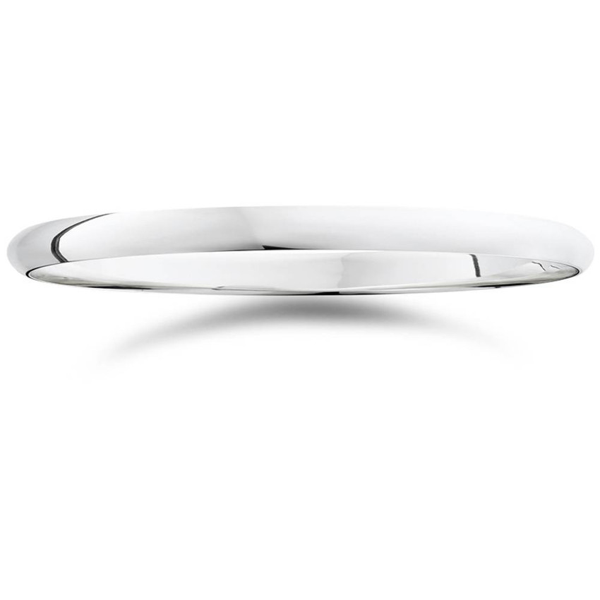 2mm 14K White Gold Comfort Fit Plain Wedding Band