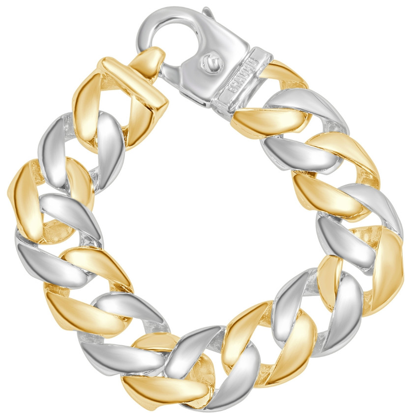Men's Rounded Heavy Cuban 14k Gold (137gram) or Platinum (257gram) 19.5mm Link Bracelet 9.5"