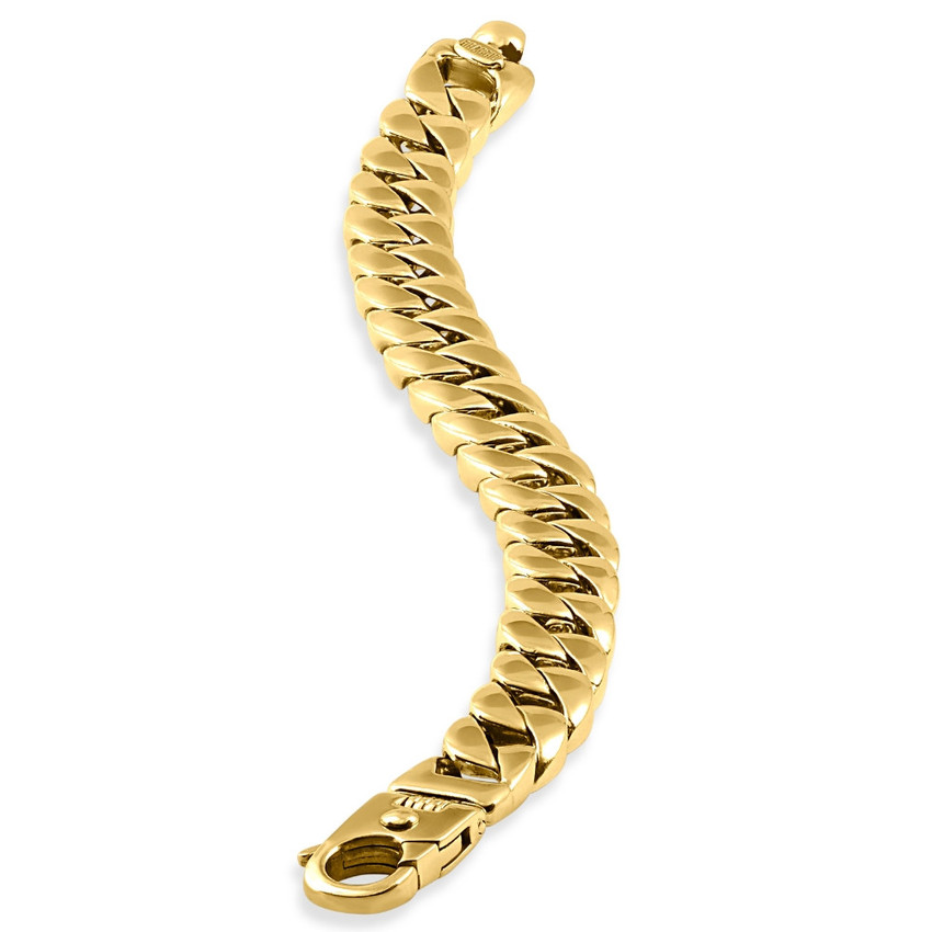 Men's Heavy Cuban 14k Gold (96gram) or Platinum (137gram) 13mm Link Bracelet 8.5"