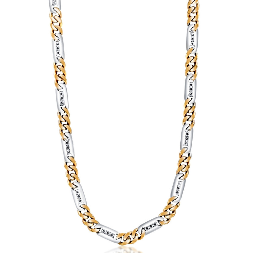 Men's 14k Gold (58gram) or Platinum (109gram) 7.5mm Diamond Chain Necklace 20"