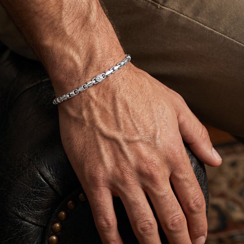 Men's 14k Gold (16gram) or Platinum (30gram) 4mm Link Bracelet 8.5"