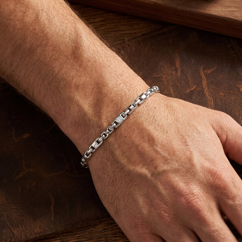 Men's 14k Gold (16gram) or Platinum (30gram) 3.5mm Link Bracelet 8.5"
