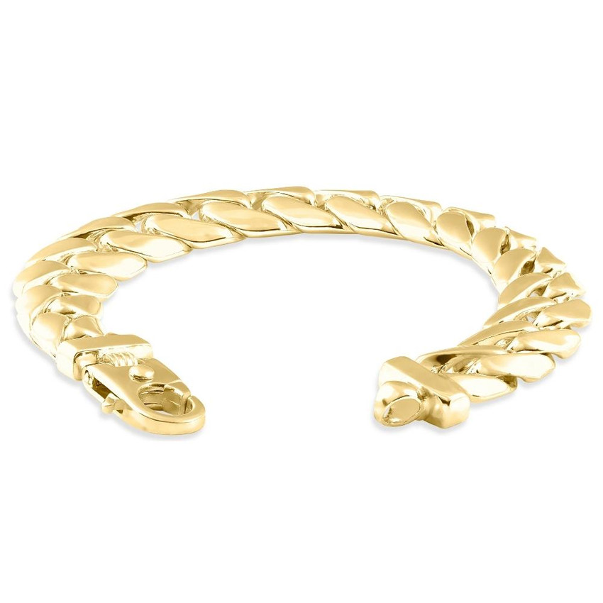 Men's 14k Gold (124gram) or Platinum (233gram) 15mm Link Bracelet 9"