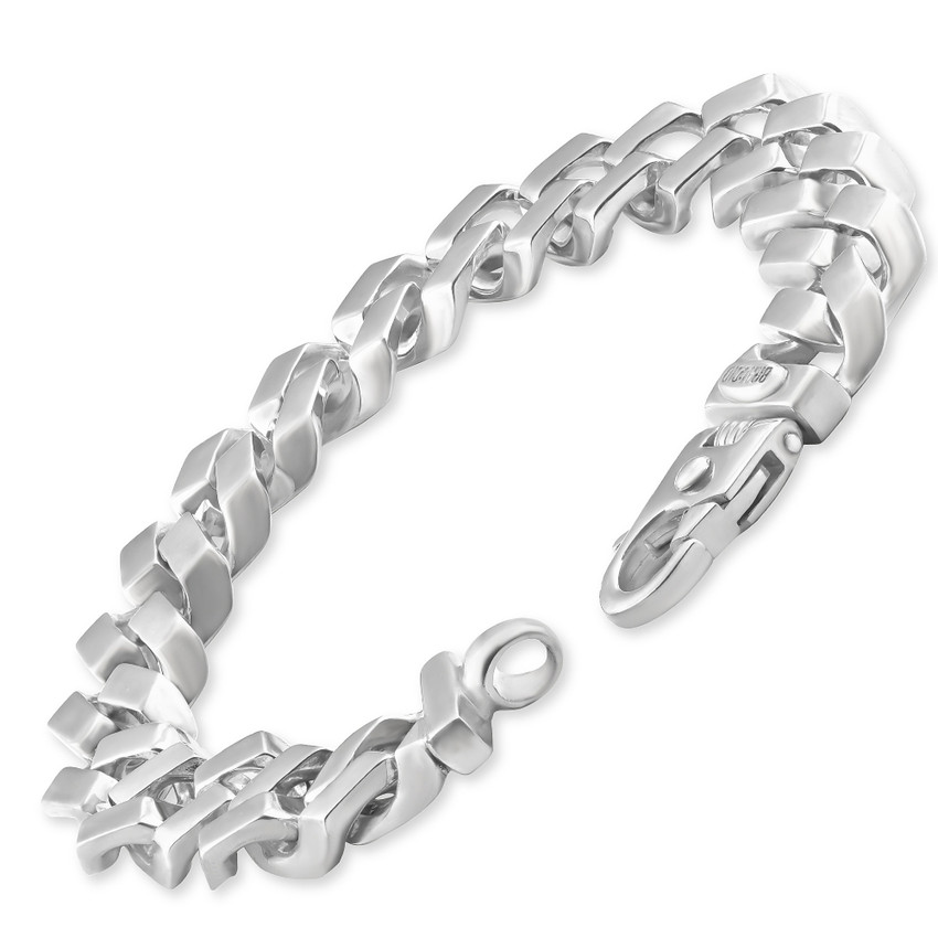 Men's 14k Gold (80gram) or Platinum (150gram) 14mm Link Bracelet 9.25"