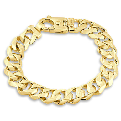 HUGE Solid 14K Gold Mens Miami Cuban Curb Link Bracelet 8.75