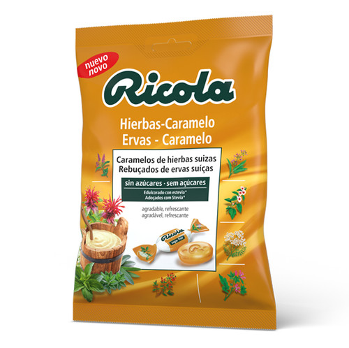 Ricola bolsa sin azúcar 70 g sabor caramelo