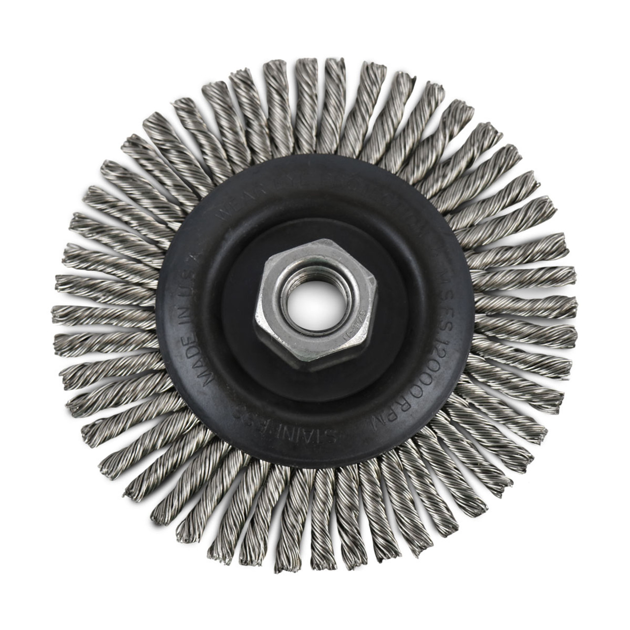 FlexOvit® 4x1/4x5/8-11 .020 STAINLESS Wire Wheel Brush - Shannon