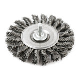 •  Knot wire wheel brushes feature twisted wire tufts for heavy duty applications.  •  High quality wire delivers reliable cleaning performance every time.