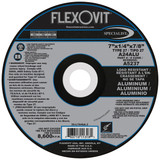 Flexovit Type 27 Depressed Center Grinding Wheels are made for angle grinding applications including weld grinding, beveling, snagging, and other surface preparation jobs requiring moderate to heavy stock removal.  Wheels are 1/4" thick, with 3 full diameters high tensile fiberglass reinforcements for maximum safety.