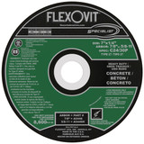 Flexovit Type 27 Depressed Center Grinding Wheels are made for angle grinding applications including weld grinding, beveling, snagging, and other surface preparation jobs requiring moderate to heavy stock removal.  Wheels are 1/4" thick, with 3 full diameters high tensile fiberglass reinforcements for maximum safety.