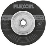 FLEXCEL Type 27 and Type 29 Semi-Flexible Wheels can remove material aggressively like a grinding wheel, and blend and finish like a sanding disc.  FLEXCEL wheels flex to contoured surfaces giving a smooth finish without gouging. Faster stock removal than standard depressed center wheels.  Wheel of choice when working with Aluminum.  Load resistant.