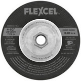 FLEXCEL Type 27 and Type 29 Semi-Flexible Wheels can remove material aggressively like a grinding wheel, and blend and finish like a sanding disc.  FLEXCEL wheels flex to contoured surfaces giving a smooth finish without gouging. Faster stock removal than standard depressed center wheels.  Wheel of choice when working with Aluminum.  Load resistant.