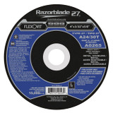 Flexovit’s RAZORBLADE 27 series of Thin Cutoff Wheels for angle grinders are an indispensable tool for the metalworker in both production and maintenance applications.  Choose from 5 versatile specs depending on the job requirement.  The Type 27 wheel shape facilitates flush cutting on flat surfaces.