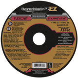 Flexovit’s RAZORBLADE 27 series of Thin Cutoff Wheels for angle grinders are an indispensable tool for the metalworker in both production and maintenance applications.  Choose from 5 versatile specs depending on the job requirement.  The Type 27 wheel shape facilitates flush cutting on flat surfaces.