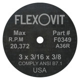 Flexovit fully reinforced Small Diameter Wheels are designed for use on die grinders and straight grinders.  Wheels from .035” through 1/8” thick are designed for cutting applications.  Wheels from 3/16” through 1/2” thickness are designed for grinding using the periphery of the wheel as the grinding face.