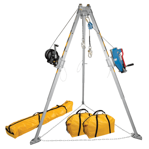 8' Tripod Kit with 7297 Winch, 7281 3-way SRL-R and Storage Bags