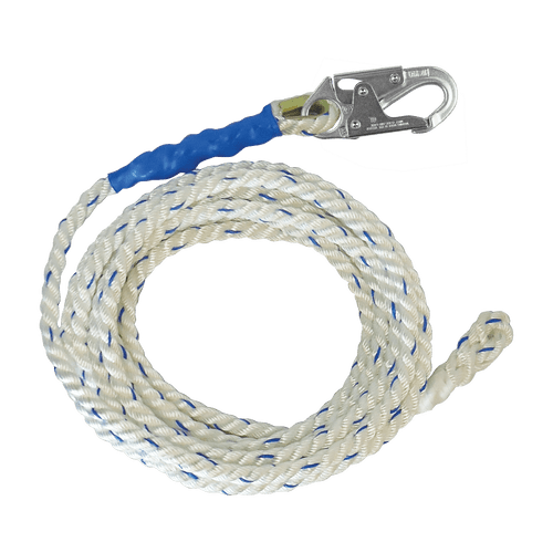 100' VLL Snap Hook + Back Splice 5/8" White