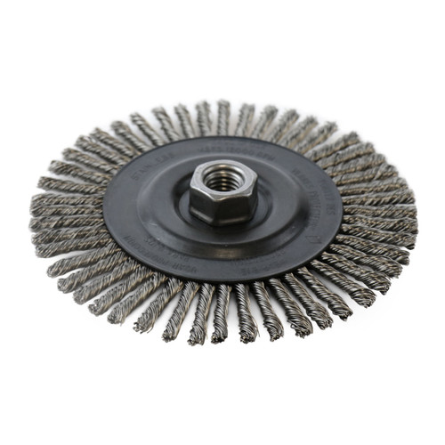 •  Four different brush styles available in both carbon and stainless steel.  •   Highest quality steel wire and rugged construction provide fast efficient brushing on production work.