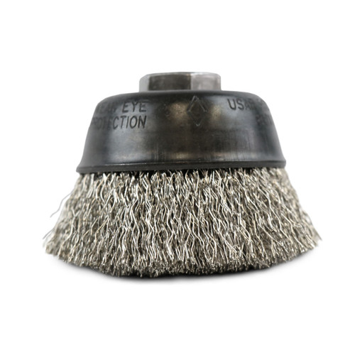 •  Flexible, crimped wire brushes are ideal for applications on flat surfaces.  •  Knot wire cups are designed to stand up to the most demanding jobs.