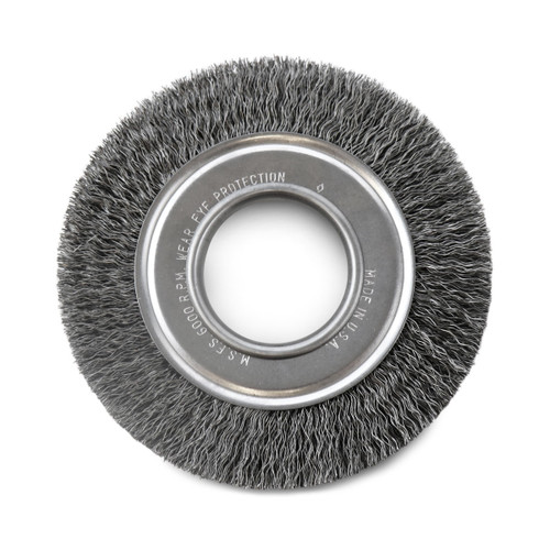 •  Densely filled with high quality carbon wire.  •   Multiple brushes may be stacked on a bench grinder to attain a wider working face.