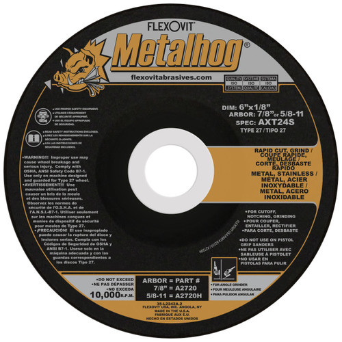 Flexovit Type 27 Depressed Center Combination Wheels are designed for metal fabrication jobs that require alternating between
cutting and light angle grinding.  This eliminates the need for changing wheels, or using two tools to complete the job. 
Combination Wheels are fully reinforced on the back and center of the wheel to prevent edge chipping while angle grinding.