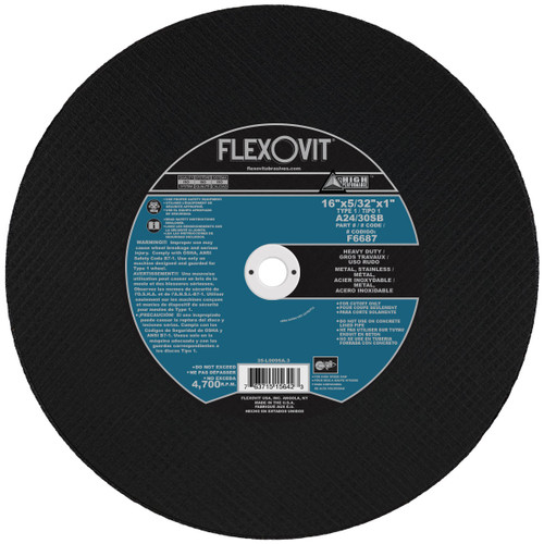 Flexovit Type 1 High Speed Gas & Electric Saw Wheels are built for maximum durability.  High tensile double fiberglass reinforcement and sturdy bond formulations ensure operator safety when using these powerful saws.