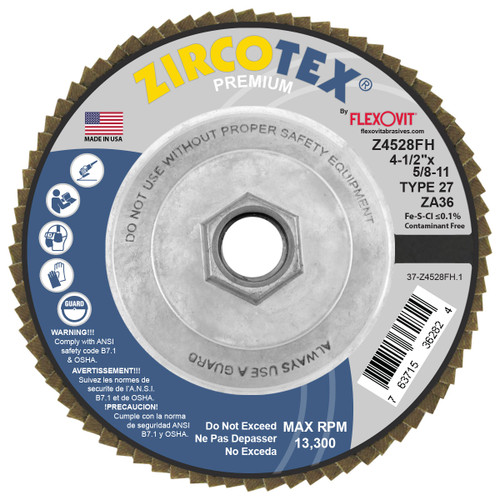 Flexovit Type 27 and Type 29 Flap Discs can grind, blend and finish in one step.  Flap Discs can be used to advantage in many applications that involve the use of depressed center grinding wheels and / or resin fiber discs by eliminating two step finishing and tool change time, thereby reducing total job cost.