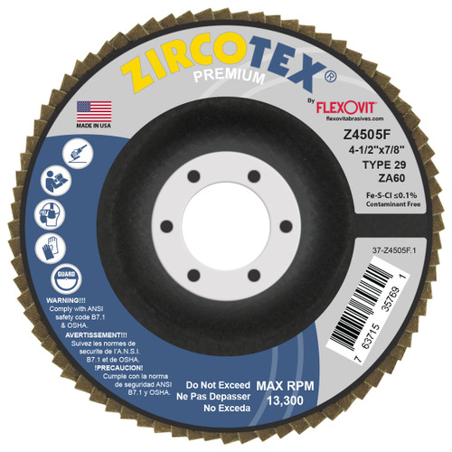 Flexovit Type 27 and Type 29 Flap Discs can grind, blend and finish in one step.  Flap Discs can be used to advantage in many applications that involve the use of depressed center grinding wheels and / or resin fiber discs by eliminating two step finishing and tool change time, thereby reducing total job cost.