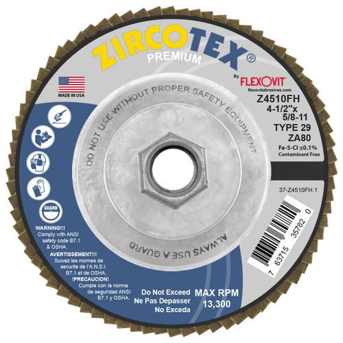 Flexovit Type 27 and Type 29 Flap Discs can grind, blend and finish in one step.  Flap Discs can be used to advantage in many applications that involve the use of depressed center grinding wheels and / or resin fiber discs by eliminating two step finishing and tool change time, thereby reducing total job cost.