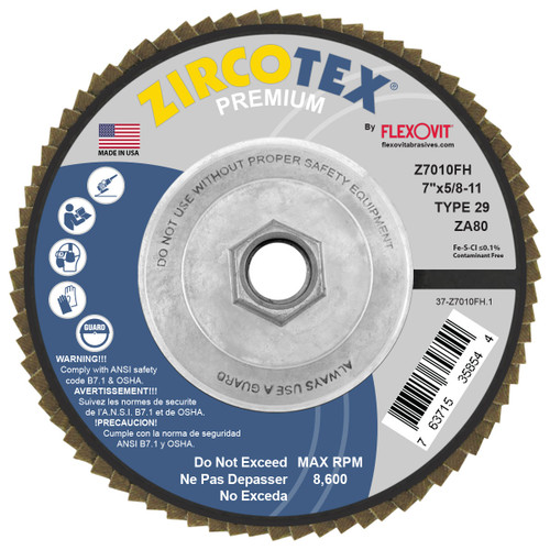 Flexovit Type 27 and Type 29 Flap Discs can grind, blend and finish in one step.  Flap Discs can be used to advantage in many applications that involve the use of depressed center grinding wheels and / or resin fiber discs by eliminating two step finishing and tool change time, thereby reducing total job cost.