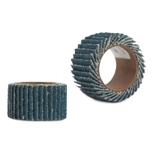 •  Exceptional for aggressive stock removal in hard-to-reach places.  Perfect for grinding and finishing the inner diameter of pipe or tubing.  •   Zirconia flap bands are a long lasting high performance alternative to flap wheels and spiral bands.