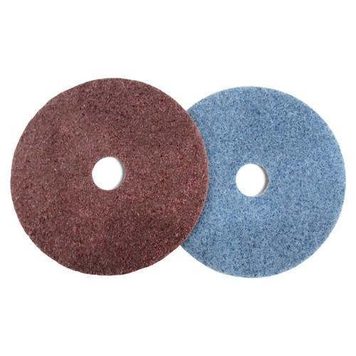 •  Abrasive material is evenly distributed through a three-dimensional network of nylon filaments reinforced by a cloth backing. •  Ideal for deburring, cleaning, blending and polishing.   • works on the surface without excessively removing material from the workpiece •  Available with a 7/8 arbor or a ‘Hook & Loop’ mounting system.