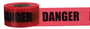 SB3102R21 DANGER DANGER DANGER (3 IN X 1000 FT RED POLY) STANDARD BARRICADE TAPE