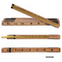 6' x 5/8" NATURAL WOOD RULE, SIDE 1: FT & IN, SIDE 2: FT & IN; 6" BRASS EXTENDER