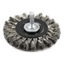 •  Knot wire wheel brushes feature twisted wire tufts for heavy duty applications.  •  High quality wire delivers reliable cleaning performance every time.