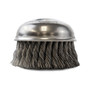 •  Flexible, crimped wire brushes are ideal for applications on flat surfaces.  •  Knot wire cups are designed to stand up to the most demanding jobs.