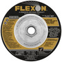 Flexovit Type 27 Depressed Center Grinding Wheels are made for angle grinding applications including weld grinding, beveling, snagging, and other surface preparation jobs requiring moderate to heavy stock removal.  Wheels are 1/4" thick, with 3 full diameters high tensile fiberglass reinforcements for maximum safety.