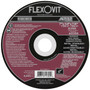 Flexovit Type 27 Depressed Center Grinding Wheels are made for angle grinding applications including weld grinding, beveling, snagging, and other surface preparation jobs requiring moderate to heavy stock removal.  Wheels are 1/4" thick, with 3 full diameters high tensile fiberglass reinforcements for maximum safety.