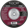 Flexovit Type 28 Depressed Center Grinding Wheels are made for angle grinding applications including weld grinding, beveling, snagging, and other surface preparation jobs requiring moderate to heavy stock removal.  The Type 28 ‘saucer’ shape allows the operator to aggressively grind at angles less than 15 degrees, improving operator comfort.  The concave shape also provides wider surface contact for grinding broad surfaces.  Wheels are ¼” thick, with 3 full diameter high tensile fiberglass reinforcements for maximum safety.