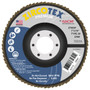 Flexovit Type 27 and Type 29 Flap Discs can grind, blend and finish in one step.  Flap Discs can be used to advantage in many applications that involve the use of depressed center grinding wheels and / or resin fiber discs by eliminating two step finishing and tool change time, thereby reducing total job cost.