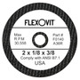 Flexovit fully reinforced Small Diameter Wheels are designed for use on die grinders and straight grinders.  Wheels from .035” through 1/8” thick are designed for cutting applications.  Wheels from 3/16” through 1/2” thickness are designed for grinding using the periphery of the wheel as the grinding face.