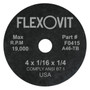 Flexovit fully reinforced Small Diameter Wheels are designed for use on die grinders and straight grinders.  Wheels from .035” through 1/8” thick are designed for cutting applications.  Wheels from 3/16” through 1/2” thickness are designed for grinding using the periphery of the wheel as the grinding face.